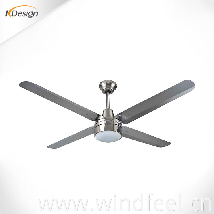 Silver spotlight 48 inch copper motor ceiling fan no noise high end stainless steel ceiling fans with remote control